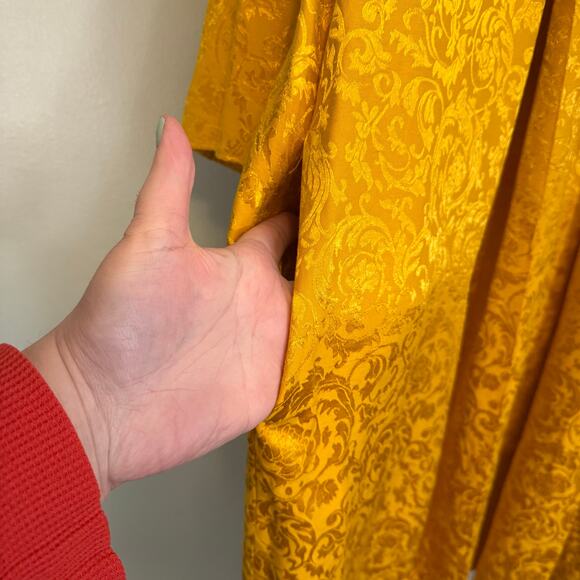 AO.LA by Alice + Olivia Kalena Open-Front Jacquard Brocade Kimono Robe Gold M/L - Picture 5 of 9